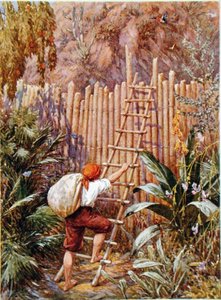 Crusoe en zijn Fort, illustratie voor 
