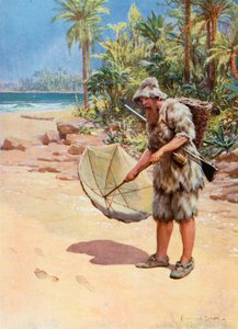 Illustratie voor Robinson Crusoe door Howard Davie
