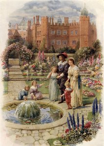 Koning Charles I en Koningin Henrietta in Hampton Court