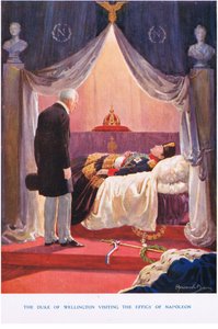 De Hertog van Wellington bezoekt de beeltenis van Napoleon, illustratie uit 