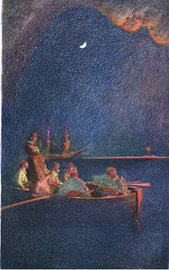 Het schip in brand steken, uit Howard Pyles Book of Pirates gepubliceerd door Harper & Bros, 1921 door Howard Pyle