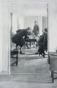 In de oude Raleigh Tavern, illustratie uit 