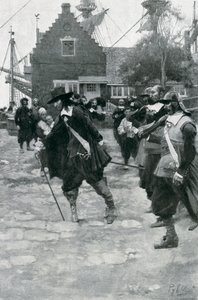 De Aankomst van Stuyvesant in Nieuw Amsterdam, illustratie uit 