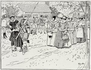De Aankomst van de Jonge Vrouwen in Jamestown, 1621, uit Harper