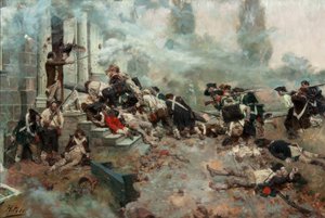 De aanval op het Chew House door Howard Pyle
