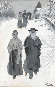 De Dunkers - Op weg naar de bijeenkomst, tekening van een illustratie gepubliceerd in Harper