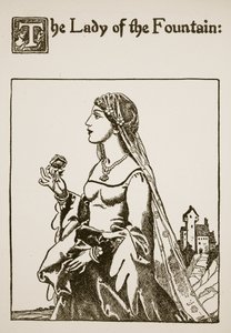 De Dame van de Fontein, illustratie uit Het Verhaal van Sir Launcelot en zijn Metgezellen, 1907 door Howard Pyle