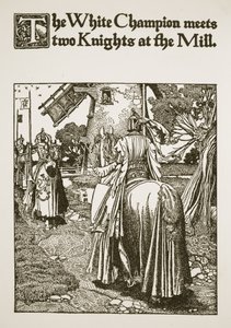 De Witte Kampioen ontmoet twee Ridders bij de Molen, illustratie uit 