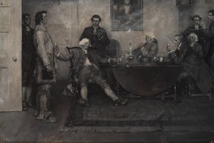 "Dit is Enoch Wade, heren," zei de Baronet door Howard Pyle