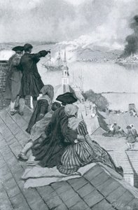 Kijken naar het gevecht bij Bunker Hill, illustratie uit 