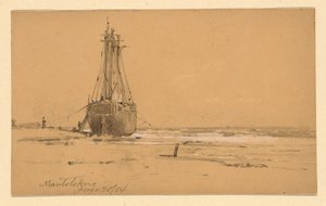 Aan de kust in Mantoloking door Howard Russell Butler