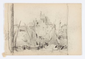 Zonder titel (vissersboten) door Howard Russell Butler