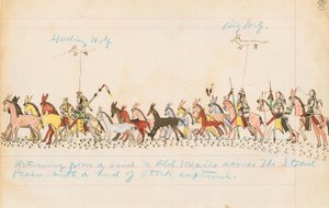 Terugkeer van een overval naar Oud-Mexico over de Staked Plains met een kudde gestolen vee, 1874-75