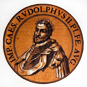 Medailleportret van Rudolph II, Heilige Roomse Keizer door Hubert (after) Goltzius