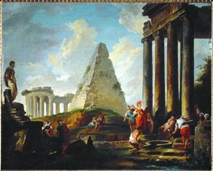 Alexander de Grote voor het graf van Achilles ...