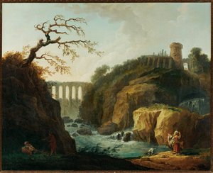 Paysage avec aqueduc et torrent - Landschap met aquaduct en torrent ...