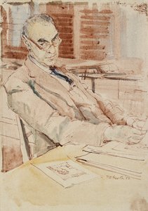 Portret van Sir Karl Theodore Parker, CBE, 1952 door Hubert Andrew Freeth
