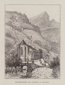 Notre-Dame De Livron, A Caylus (gravure) door Hubert Clerget