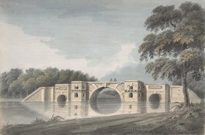 Brug bij Blenheim Palace recto, York Cathedral verso, 18e-19e eeuw door Hubert Cornish