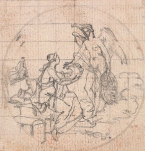 Ontwerp voor een Medaille: Figuur van Britannia (?) en Fortuna (?) of Overwinning (?)