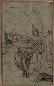 Studie: Vignet-Frontispiece voor "La Pharsale" van Lucain door Hubert Francois Gravelot