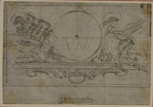 Studie voor En Tête Vignette in Tacitus "Tiberius, of De zes eerste boeken van de Annalen", Boek VI door Hubert Francois Gravelot