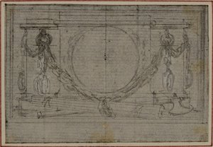 Studie voor En Tête Vignette in Tacitus "Tiberius, of De zes eerste boeken van de Annalen", Boek II