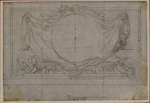 Studie voor En Tête Vignette in Tacitus "Tiberius, of De zes eerste boeken van de Annalen", Boek V
