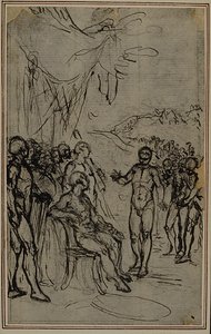 Studie voor Lucains "La Pharsale", Canto IV door Hubert Francois Gravelot