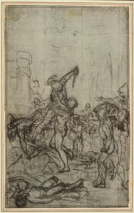 Studie voor Lucains "La Pharsale", Canto IV door Hubert Francois Gravelot