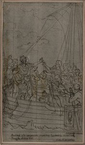 Studie voor Lucains "La Pharsale", Canto IX door Hubert Francois Gravelot