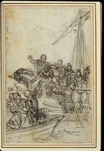 Studie voor Lucains "La Pharsale", Canto VIII door Hubert Francois Gravelot