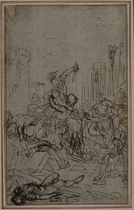 Studie voor Lucains "La Pharsale", Canto VI door Hubert Francois Gravelot