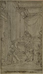 Studie voor Lucains "La Pharsale", Canto X door Hubert Francois Gravelot