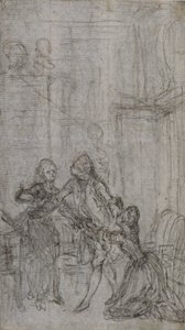 Studie voor vignet-frontispice in Charles-Simon Favart