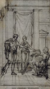 Studie voor vignet in "Contes Moraux" van Jean François Marmontel door Hubert Francois Gravelot