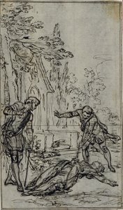 Studie voor vignet in Voltaire