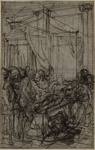 Studie voor een illustratie in Tacitus "Tiberius, of De zes eerste boeken van de Annalen" Boek II, Deel 1 door Hubert Francois Gravelot