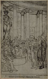 Studie voor een illustratie in Tacitus "Tiberius, of De zes eerste boeken van de Annalen", Boek V, Vol. 3, 2e Studie door Hubert Francois Gravelot