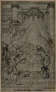 Studie voor een illustratie in Tacitus "Tiberius, of De zes eerste boeken van de Annalen", Boek VI, Vol. 3, Eindstudie door Hubert Francois Gravelot