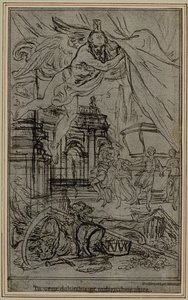 Studie voor het vignet-frontispiece van Lucretius