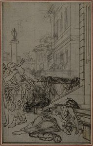 Studie voor het vignet van Lucretius
