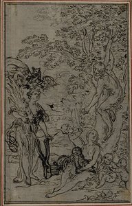 Studie voor het vignet van Lucretius