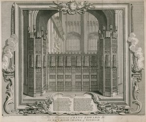 Het monument van Koning Edward IV door Hubert Francois Gravelot