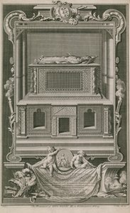 Het monument van koning Hendrik III door Hubert Francois Gravelot