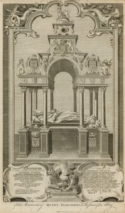 Het Monument van Koningin Elizabeth door Hubert Francois Gravelot