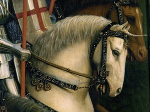 Detail van de Ridders van Christus, van het Gentse Altaarstuk door Hubert & Jan van (1390 1441) Eyck
