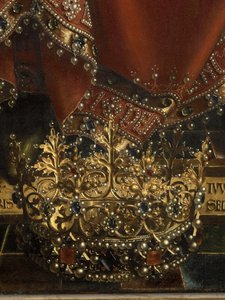 Detail van God de Vader, van het Gentse altaarstuk (detail)