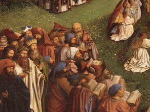 Detail (Aanbidding van het mystieke lam, middenpaneel van het Gentse altaarstuk)