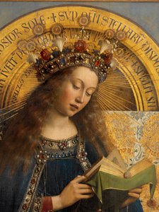 Detail van de Maagd Maria, van het Lam Gods